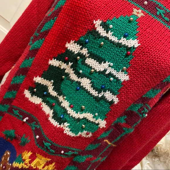 Jennifer Moore Hand Knitted Red Christmas Sweater - Picture 4 of 8